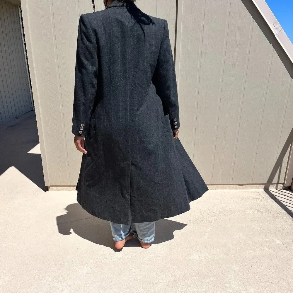 Saks Fifth Avenue Long Wool Trench Coat - Picture 5 of 8